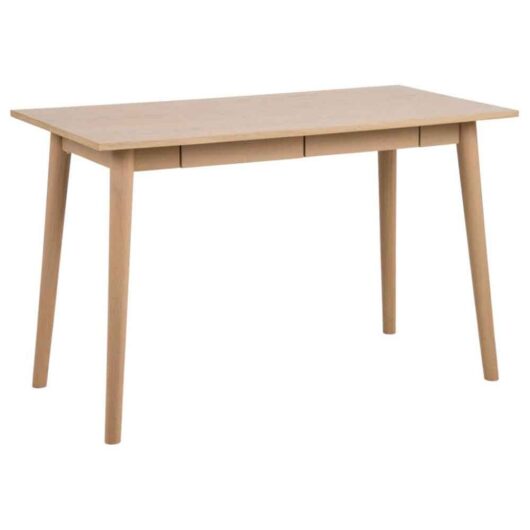 Marta Wooden Laptop Desk With 2 Drawers - Oak