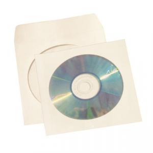 Office Ungummed Sleeve for CDDVD with Window White Pack 50 127182
