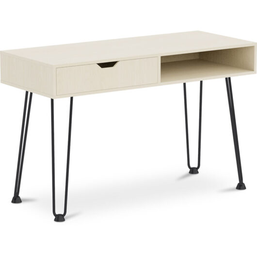 Privatefloor - Wooden Desk with Drawer - Scandinavian Design - Andor Natural wood